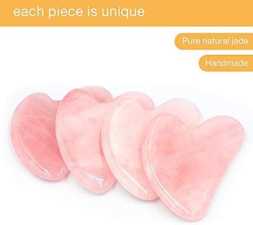 KIMANN Gua Sha Rose Quartz Face Scraping Massage Tool Jade GuaSha Stone Facial Tool for Anti Aging Face Muscle Scraper Neck Body Relaxing