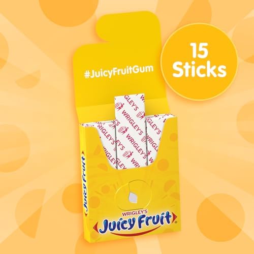Juicy Fruit Gum Original Bubble Chewing Gum, 15 pieces (10 Pack)