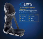 United Ortho Plantar Fasciitis Adjustable Leg Support Brace Fits Right or Left Foot for Soreness Relief, Foot Pain and Stretching, Large, Black