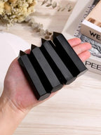 Jovivi Black Obsidian Crystal Wands for Healing,3.5"-4" Polishied Natural 6 Faceted Single Point Chakra Crystal Wand for Reiki Energy Meditation Stone Home Decor Collection Gift 1PC