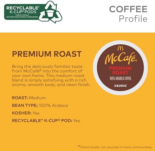 McCafe Premium Roast Coffee, Single Serve Keurig K-Cup Pods, Medium Roast, 84 Count