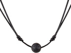 Lava Rock Stone Bead Triangle Pendant Necklace Essential Oil Diffuser Necklace Aromatherapy Choker Necklace Unisex (Black Lava Bead)