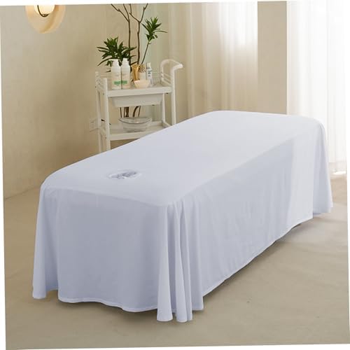Breathable Massage Bed Sheet with Face Hole, Washable Spa Table Cover for Salon & Home(Light Gray)