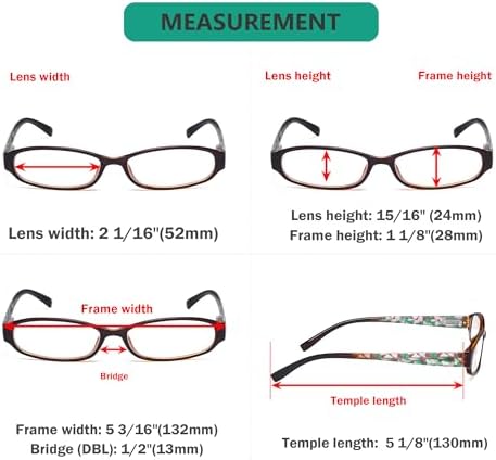 Eyekepper 4 Pack Print Women's Reading Glasses - Ladies Fashion Small Readers for Women Reading +2.00