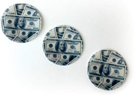 Money 100 Hundred Dollar Bills Wafer Paper Toppers 1.5 Inch for Decorating Desserts Cupcakes Birthday Cakes Cookies Pack of 24