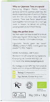 CLEARSPRING Japanese Matcha Turmeric Tea, 20 CT