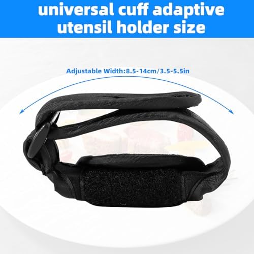 Universal Cuff Utensil Adjustable Holder Strap for Hand Grip, Adaptive Utensils Aids Spoon Fork Holder Strip, for Parkinson and Weak Grip Patient Disabled Adaptive Equipment