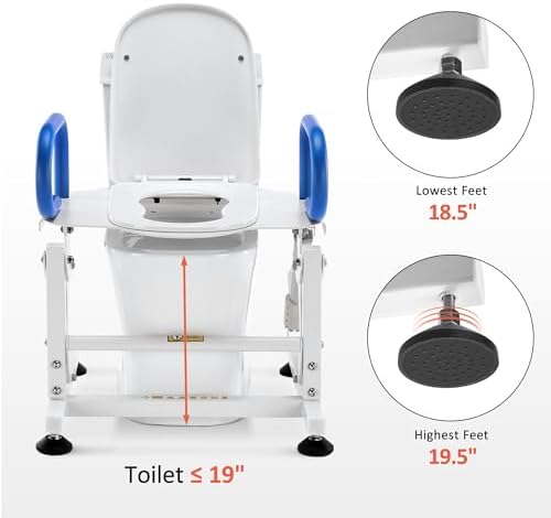MCombo Electric Toilet Seat Lift with Padded Arms for Elderly and Disabled, Power Toilet Incline Lift in Bathroom, Support to 320lbs, SEC212W