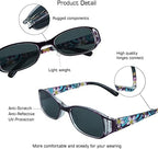 VisionGlobal 3 Pairs Reading Glasses/Sunglasses Foldable with Blue Light Blocking lens Compact Folding Glasses for Women (Purple, +1.25 Magnification)
