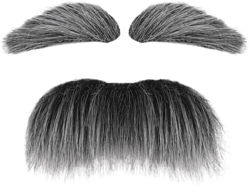 Old Man Mustache and Eyebrows,Fake Hair Costume Accessories for 100 Days of School, Book Day, Grandpa Dress Up and Cosplay