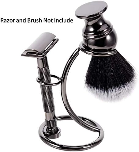Grandslam Shaving Razor and Brush Stand Universal Holder for Safety Razor Storage Shave Brush Holder (gunmetal)
