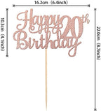1 PCS Happy 20th Birthday Cake Topper Glitter Cheers to 20 Years Birthday Cake Pick Twenty 20 Fabulous Cake Decoration for Happy 20th Birthday Theme Party Decorations Supplies Rose Gold