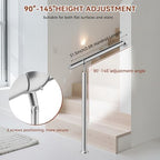 Stainless Steel Handrail Outdoor Steps,31.5in/80cm Indoor Exterior Hand Rail Kit for 1-2 Steps,Transitional Hand Support Railing for Kids,Seniors,Pregnant,Porch & Deck Safety Stair Rails