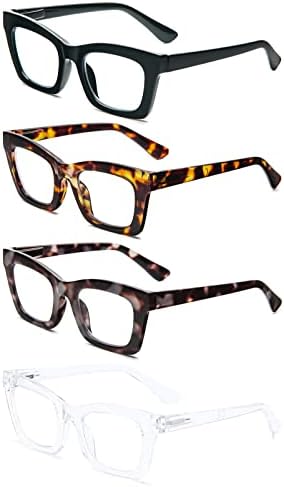 Reading Glasses for Women Style Oversized Square Spring Hinge Blue Light Blocking Glasses