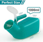 Urinals for Men Two 1000ml Urine Bottle (Green) with 2 Hooks, Suitable for Nighttime use, in the car, at the Beach, While Travelling, specifically for Male use
