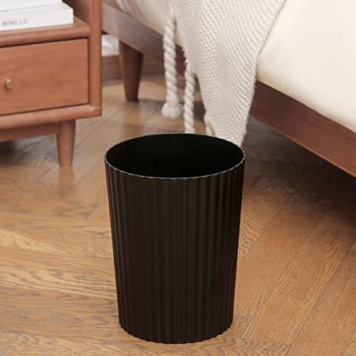 JiatuA Small Trash Can Plastic Wastebasket Round Garbage Container Bin for Bathroom, Kitchen, Bedroom, Home Office, College Dorm, Black 2 Pack