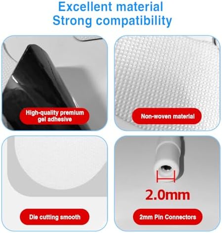 4 Pcs TENS Unit Replacement Pads,2 Pin Extra Large Butterfly TENS Unit Electrode Pads Compatible with TENS 7000