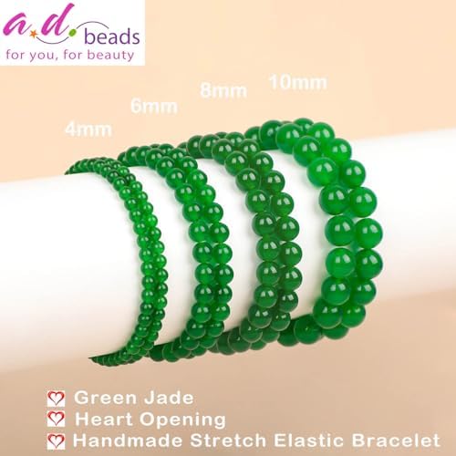 AD Beads Handmade Gemstone Stretch Elastic Bracelet Crystal Healing Reiki Nature's Beauty and Spiritual Essence Unisex