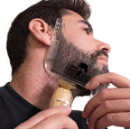 The BEARD BLACK Beard Shaping Tool & Neckline Shaper – Professional Beard Trim Guide & Stencil with Inbuilt Comb – Perfect Line Up & Edging Template for Men – Use with Trimmer or Razor