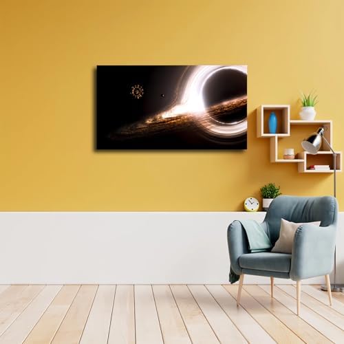 Cosmic Black Hole Space Poster Prints Canvas Painting Wall Art for Living Room Bedroom Printins Wall Decor Gift (8x12inch-No Framed)