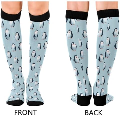 Wusikd Cute Penguin Compression Socks for Women and Men Circulation Long Socks for Athletic Running 1