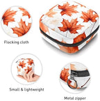 Period Bags for School, Sanitary Napkin Storage Bag for Feminine Pads, Maple Leaves Ladies Menstrual Cup Pouch Sanitary Pads Organizer