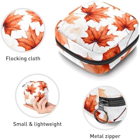 Period Bags for School, Sanitary Napkin Storage Bag for Feminine Pads, Maple Leaves Ladies Menstrual Cup Pouch Sanitary Pads Organizer
