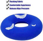 2 Pack Donut Pillow, Inflatable Donut Cushion for Tailbone Pain,Hemorrhoid Seat Cushion, Round Wheelchairs Seat Cushion for Home, Car or Office Chair (15" Dark Blue & Light Blue)