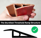 1/2" to 3/5" Height Threshold Ramp - Rubber Threshold, Floor Transition Strip, Door Strip, Wheelchair Ramp, Carpet to Tile Strip (Light Brown Coffee, 40 inches)