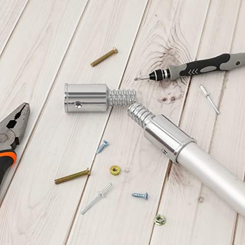 2 Pcs Threaded Tip Replacement,Ultra Threaded Tip Repair Kit Metal Threaded Handle Tips for 1" Wood or Metal Poles Handle Replacement Extension Pole Adapter for Mop,Broom,Household Cleaning Tools