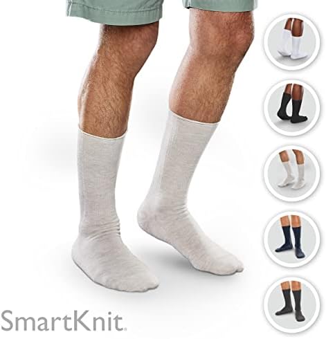 Seamless Crew Socks for Diabetes, Arthritis, or Sensitive Feet, 1 Pair (2 Count)