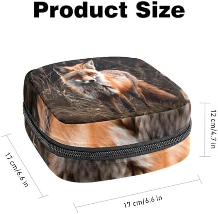 Sanitary Napkin Storage Bag,Period Bag,Pad Bag,Animal Fox Red Forest,Period Pouch