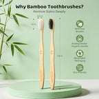 NUDUKO Bamboo Toothbrushes Travel Toothbrush 10 Pack - BPA Free Plant-Based Soft Bristle Toothbrush, Eco-Friendly, Natural Wooden Tooth Brush, Biodegradable Soft Toothbrushes for Adults