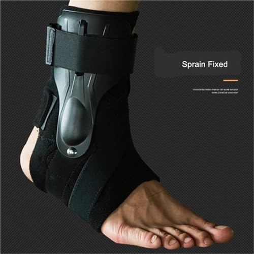 1PC Ankle Support Strap Brace Bandage Foot Guard Protector Adjustable Sprain Orthosis Stabilizer Plantar Fasciitis Wrap(Black,Large)