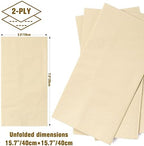 LEKOCH 200 PCS Eco Unbleached Napkins Disposable Bathroom Hand Towels 16'*16' Brown 2-Ply Compostable Plant-based Pulp Wedding Dinner Napkins
