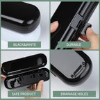2-Pack Toothbrush Travel Case – Universal Fit for Oral-B Pro, Sonicare & More Waterproof Plastic Holder (Black & White)