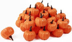 ROYHOO 20PCS Mini Artificial Pumpkins, Fall Harvest Simulation Pumpkins Decor Fake Fruit Home Decor for Halloween Thanksgiving Party Decorations (Orange)
