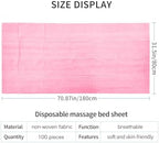 100PCS Disposable Massage Table Sheets, Pink Spa Bed Covers for Esthetician, Spa, Waxing, Lash, Tattoo, Salon Table, 31.5" X 71"