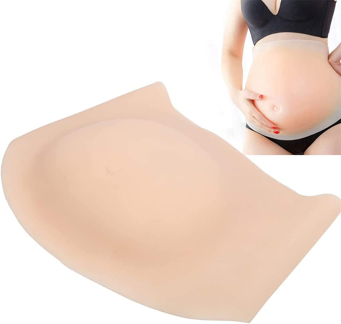 Silicone Realistic Artificial Fake Belly Simulation Fake Pregnant Belly,Real Feel Soft Silicone False Tummy Bump,AntiShake Fake Belly Props for Actor Performance Photography,8-10monthstwins
