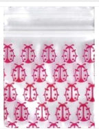 200-1.5" x 1.5" 1515 Small Zipper Lock Baggies Craft Resealable Plastic Baggy 2 Mil Zipper Poly Bags (Lady Bug)