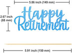 2pcs Blue Glitter Retirement Cake Topper Happy Retirement Cake Toppers Party Decor Cake Decorations Retired Party Happy Sign For Men Women