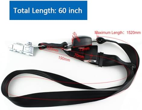 Wheelchair Tie Down Seat Belt Fits L-Track, Wheelchair Shoulder Strap System for Elderly Disabled with Forged Quattro Stud Fitting
