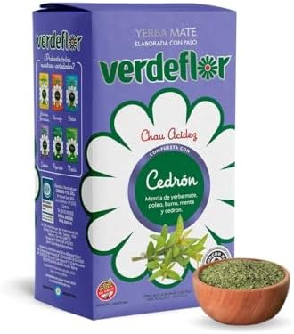 Verdeflor Yerba Mate Tea Lemon Verbena Goats Rue & Mint Infused 500g, 1.1LBS| Unsmoked Loose Leaf Clean Natural Energy Drink | Jitter Free | Enjoy With Yerba Mate Gourd and Bombilla | Made In Argentina