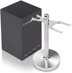 Safety Razor and Shaving Brush Stand, Extra Wide Openings, Wider Base, Manly Look