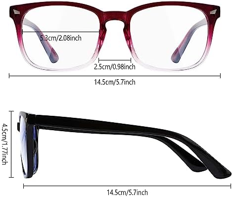 Blue Light Blocking Glasses, 2 Pack Blue Light Glasses Men, Blue Light Glasses Women Eyeglasses Bluelight Eyestrain
