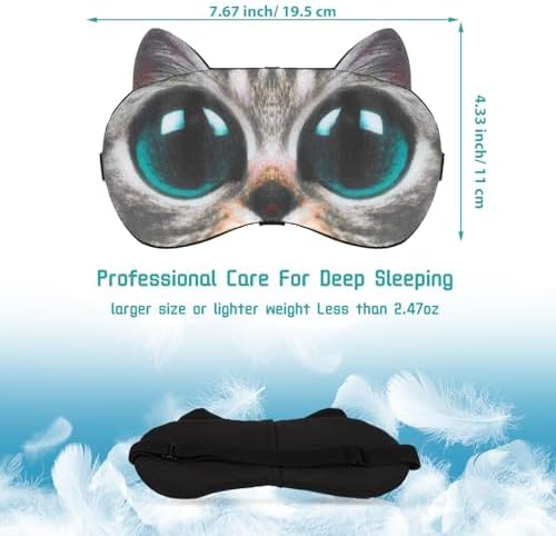 4 Pcs Funny Sleep Mask Cute Animal Blindfolds Cat Dog Sleeping Eye Cover Soft Travel Nap Blindfolds with Adjustable Strap for Men Women Party Game Plane Works Night Sleeping