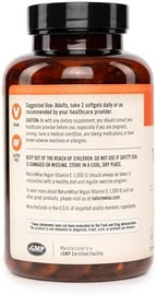 NatureWise Vitamin E 1000 IU Softgels (450mg dL-Alpha) - Vegan, Gluten-Free, Soy-Free, Non-GMO Antioxidant Dietary Supplement for Skin, Heart, Eye, and Immune Health Support - 60-Day Supply, 120 Count