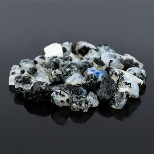 Raw Moonstone Loose Gemstone Lot – 50 Carat Natural Uncut Crystals, 4 to 5 Pcs – Rough Healing Stones for Wire Wrapping, Reiki, Jewelry Making & Mineral Collection (Moonstone)