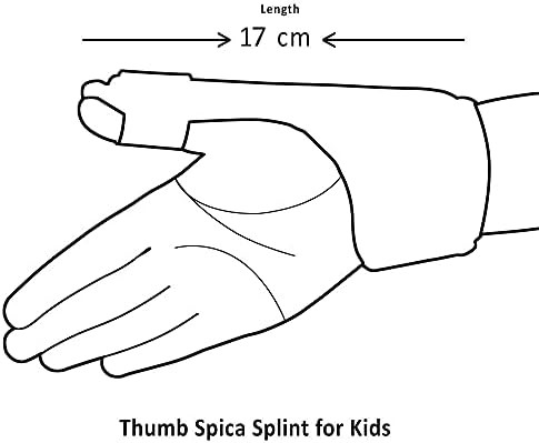 HealthGoodsIn - Pediatric Thumb Spica Splint | Thumb Spica Splint for Kids | Thumb Brace for Tissue Injuries | Support Brace with Thumb Spica Lightweight, Breathable | Fits Both Hands