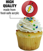 The Flash Lightning Bolt Logo Cupcake Picks Toppers Decoration Set of 6